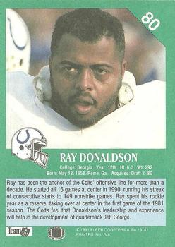 1991 Fleer #80 Ray Donaldson Back