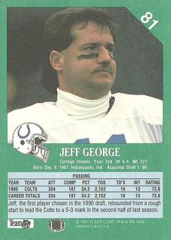 1991 Fleer #81 Jeff George Back