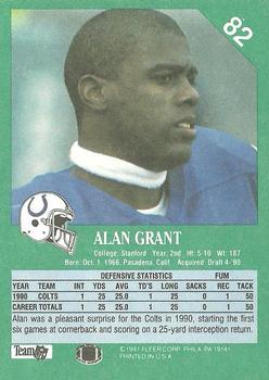 1991 Fleer #82 Alan Grant Back