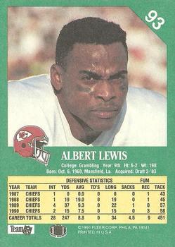 1991 Fleer #93 Albert Lewis Back