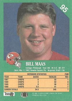 1991 Fleer #95 Bill Maas Back