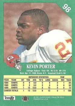 1991 Fleer #98 Kevin Porter Back