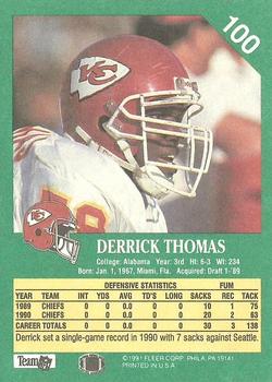 1991 Fleer #100 Derrick Thomas Back