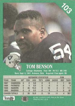 1991 Fleer #103 Tom Benson Back