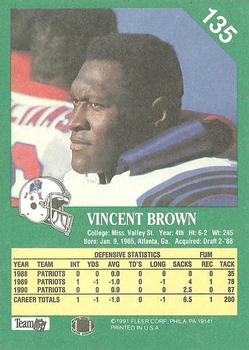 1991 Fleer #135 Vincent Brown Back