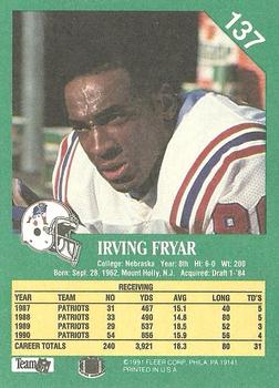 1991 Fleer #137 Irving Fryar Back