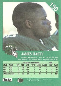 1991 Fleer #150 James Hasty Back