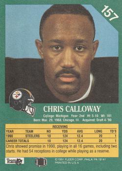 1991 Fleer #157 Chris Calloway Back