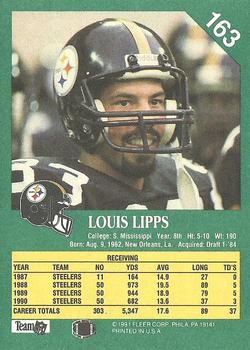 1991 Fleer #163 Louis Lipps Back