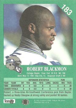 1991 Fleer #183 Robert Blackmon Back