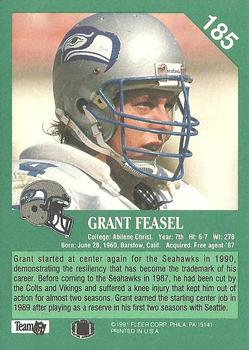 1991 Fleer #185 Grant Feasel Back