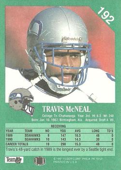 1991 Fleer #192 Travis McNeal Back
