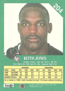 1991 Fleer #204 Keith Jones Back