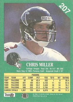 1991 Fleer #207 Chris Miller Back
