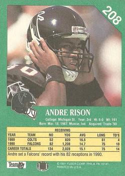 1991 Fleer #208 Andre Rison Back