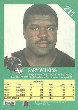 1991 Fleer #211 Gary Wilkins Back