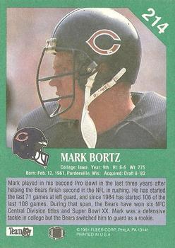 1991 Fleer #214 Mark Bortz Back