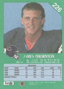1991 Fleer #226 James Thornton Back