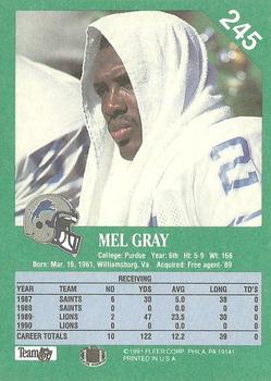 1991 Fleer #245 Mel Gray Back