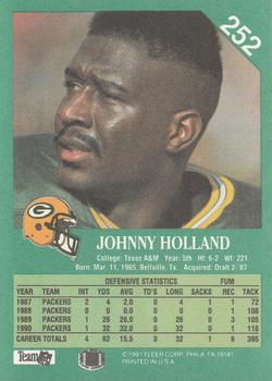 1991 Fleer #252 Johnny Holland Back