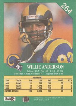 1991 Fleer #264 Willie Anderson Back