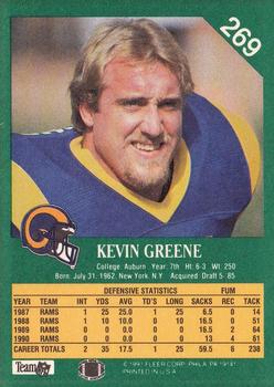 1991 Fleer #269 Kevin Greene Back