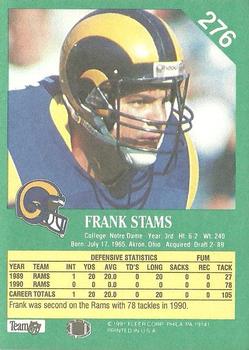 1991 Fleer #276 Frank Stams Back