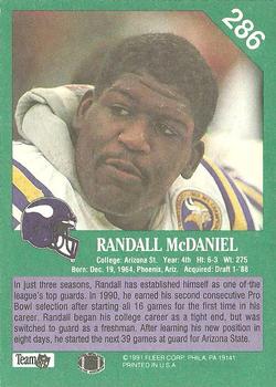 1991 Fleer #286 Randall McDaniel Back
