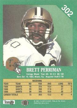 1991 Fleer #302 Brett Perriman Back