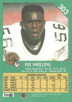 1991 Fleer #303 Pat Swilling Back