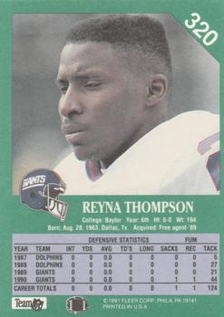 1991 Fleer #320 Reyna Thompson Back