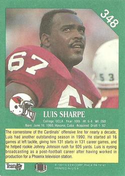 1991 Fleer #348 Luis Sharpe Back