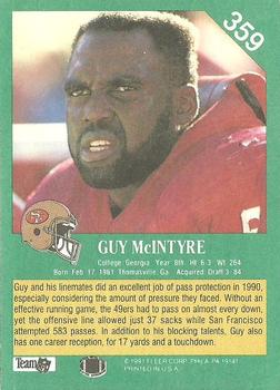 1991 Fleer #359 Guy McIntyre Back