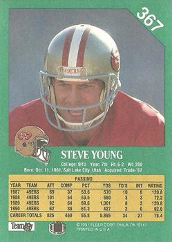 1991 Fleer #367 Steve Young Back