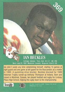 1991 Fleer #369 Ian Beckles Back
