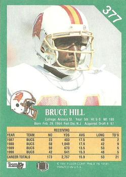 1991 Fleer #377 Bruce Hill Back