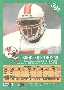 1991 Fleer #381 Broderick Thomas Back