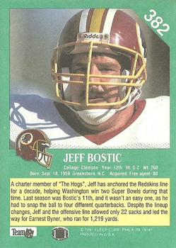 1991 Fleer #382 Jeff Bostic Back
