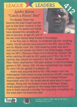 1991 Fleer #412 Andre Rison Back