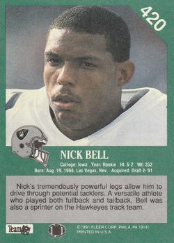 1991 Fleer #420 Nick Bell Back
