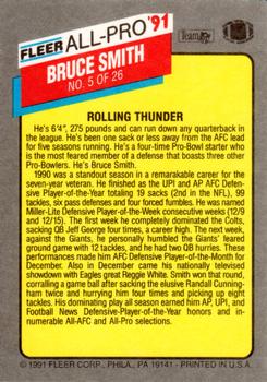 1991 Fleer - All-Pro '91 #5 Bruce Smith Back