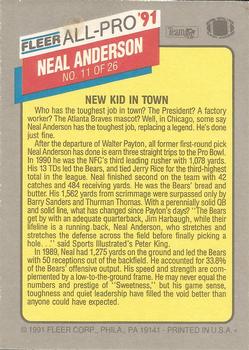 1991 Fleer - All-Pro '91 #11 Neal Anderson Back