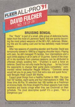 1991 Fleer - All-Pro '91 #18 David Fulcher Back