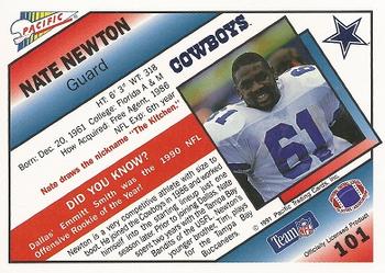 1991 Pacific #101 Nate Newton Back
