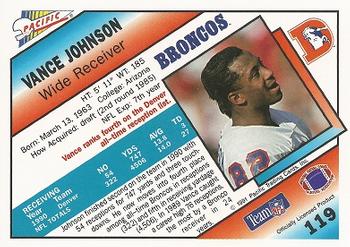 1991 Pacific #119 Vance Johnson Back