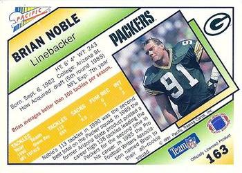 1991 Pacific #163 Brian Noble Back