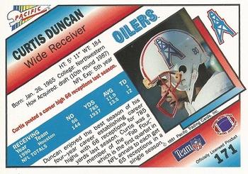 1991 Pacific #171 Curtis Duncan Back