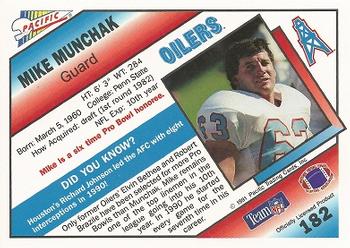 1991 Pacific #182 Mike Munchak Back