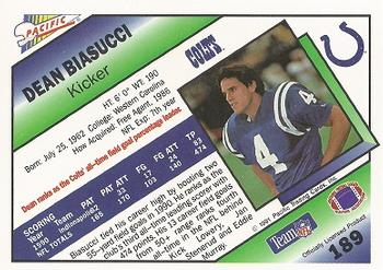 1991 Pacific #189 Dean Biasucci Back