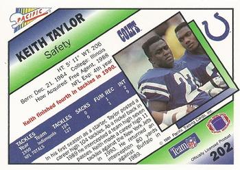 1991 Pacific #202 Keith Taylor Back